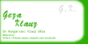 geza klauz business card