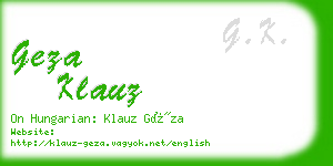 geza klauz business card